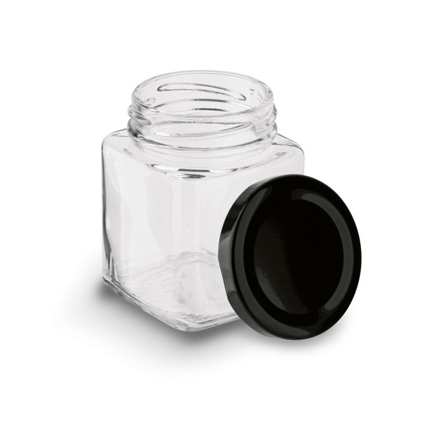 Słoiki szklane z metalową zakrętką Tadar Belo 150 ml 24 sztuki i 96 etykiet na przyprawy