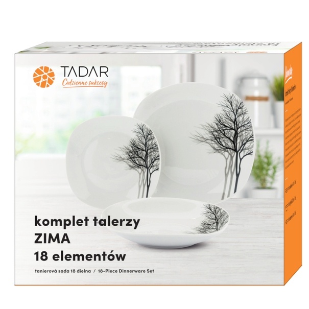 Zestaw kwadratowych talerzy porcelanowych Tadar Dolce Vita 18 element&oacute;w