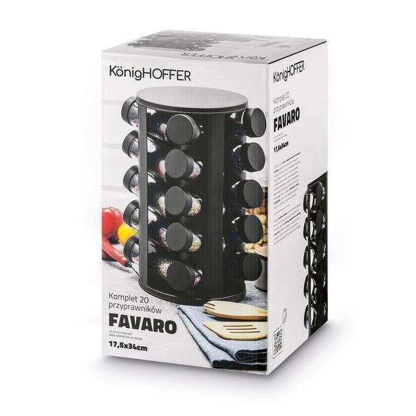 Zestaw przyprawnik&oacute;w Konighoffer Favaro 21 element&oacute;w czarny