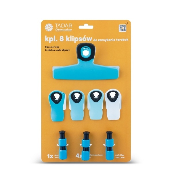 Klipsy do zamykania torebek z magnesami Tadar 8 sztuk