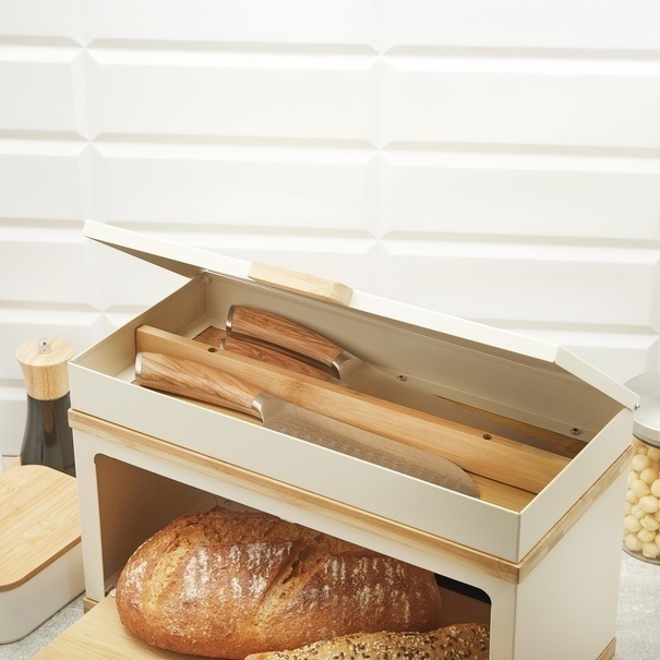 Chlebak stalowy dwupoziomowy Konighoffer Artesano 38 x 18 x 23 cm kremowy