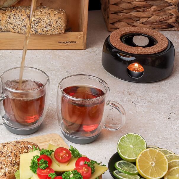 Dzbanek szklany ze spiralą filtrującą i podgrzewaczem Konighoffer Timor 1,7 l