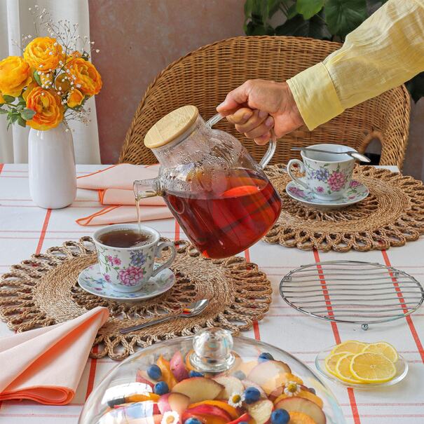 Dzbanek szklany ze spiralą i podgrzewaczem ceramicznym Tadar Nexo 1,8 l