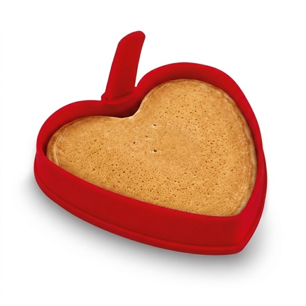 Foremka silikonowa do smażenia jajek sadzonych i pancakes Tadar 9x 10 cm czerwone serce