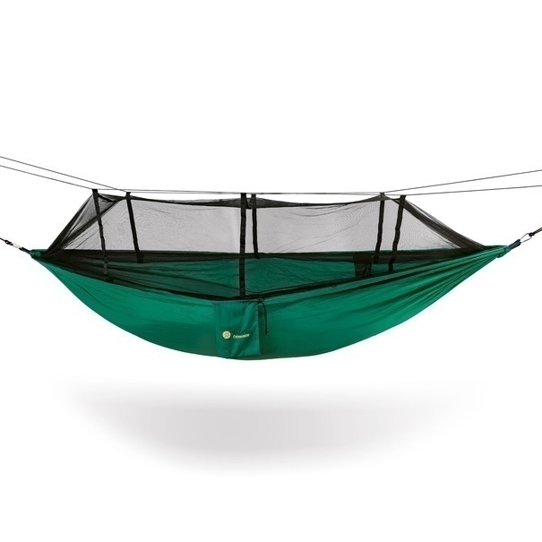 Hamak ogrodowy z moskitierą i linami Tadar Kemping 270 x 140 cm zielony