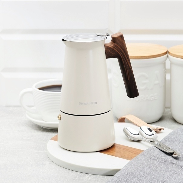 Kawiarka nierdzewna Konighoffer Cortado 6 filiżanek kremowa