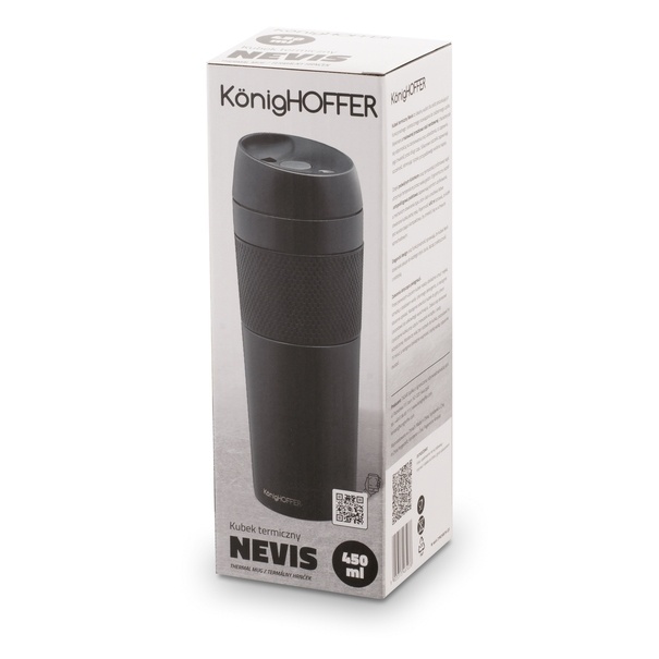 Kubek termiczny Konighoffer Nevis 450 ml czarny