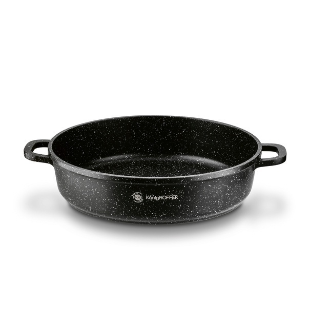 Patelnia na indukcję głęboka krótkie uchwyty Konighoffer Pollo Black 28 x 7 cm