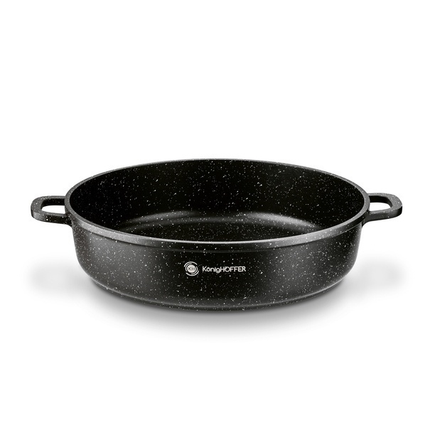 Patelnia na indukcję głęboka krótkie uchwyty Konighoffer Pollo Black 32 x 8 cm