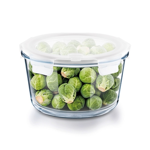 Pojemnik szklany borokrzemowy okrągły na żywność z pokrywką Tadar 1,9 l