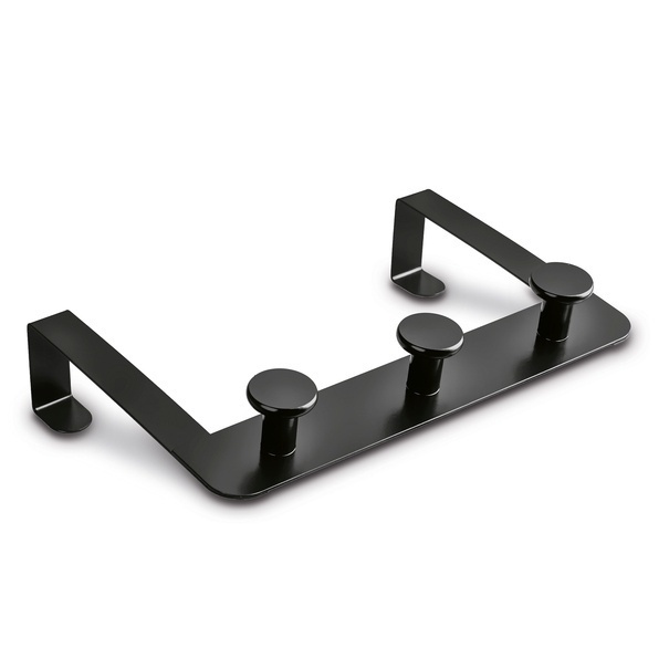 Wieszak na drzwi metalowy Tadar 22,8 x 15 cm czarny 3 haczyki