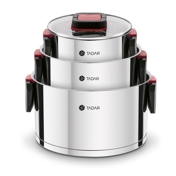 Zestaw garnków ze składanymi uchwytami Tadar Evocook 6 elementów i 5 miarek