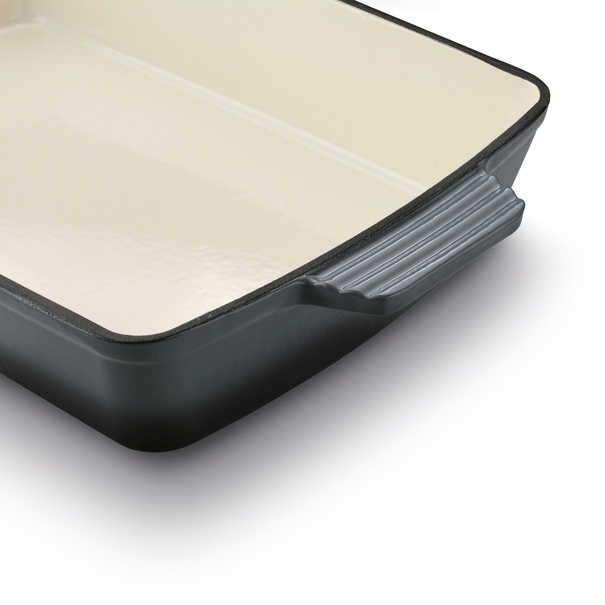 Brytfanna żeliwna emaliowana Konighoffer 39 x 23 x 7 cm szara