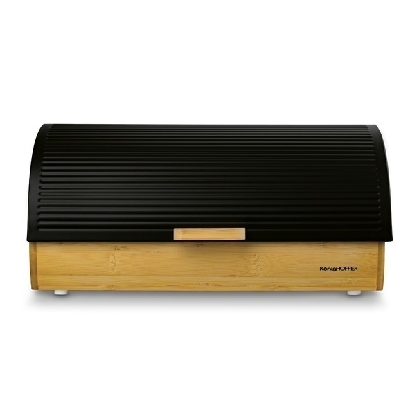 Chlebak bambusowy Konighoffer Nero 39 x 25,5 x 19 cm czarny