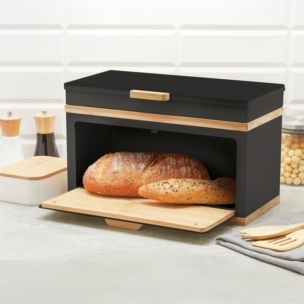 Chlebak stalowy dwupoziomowy Konighoffer Artesano 38 x 18 x 23 cm czarny