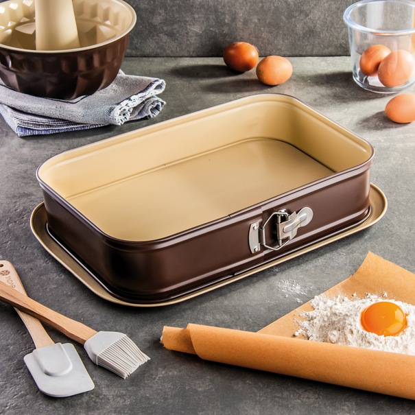 Forma prostokątna z podstawą i powłoką ceramiczną Tadar 35,5 x 24,5 x 8 cm