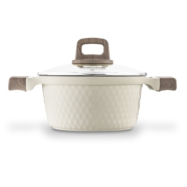 Garnek z powłoką ceramiczną na indukcję Konighoffer Rosti 20 cm 2,5 l kremowy