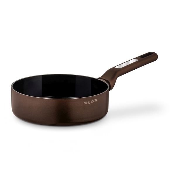 Komplet 3 patelni ceramicznych z pokrywkami Konighoffer 20 cm 24 cm 28 cm i łopatka