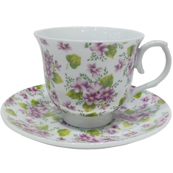 Komplet dwóch filiżanek do kawy ze spodkami Tadar Bella Collezione Maria Fiore 200 ml