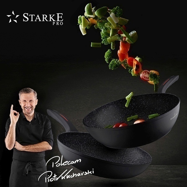 Komplet garnk&oacute;w i patelni z ceramiczną powłoką Starke Pro Piccante 11 element&oacute;w