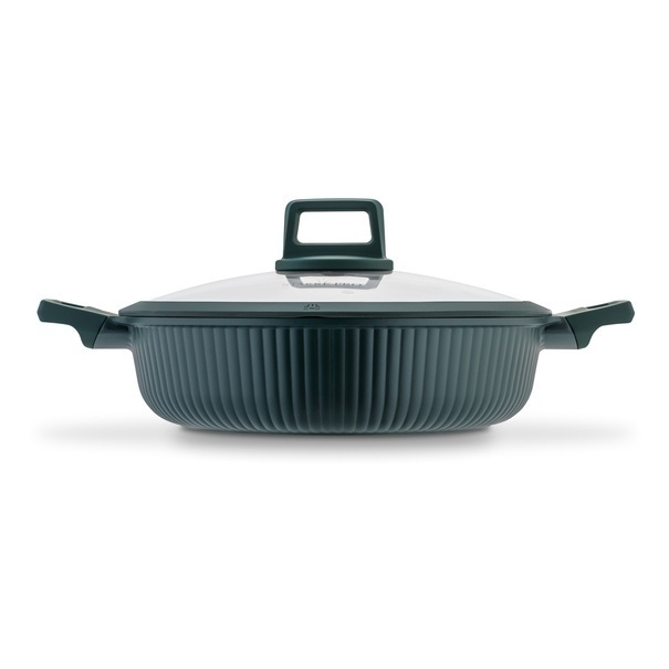 Patelnia marmurowa z pokrywką kr&oacute;tkie uchwyty Starke Pro Eridan 28 cm