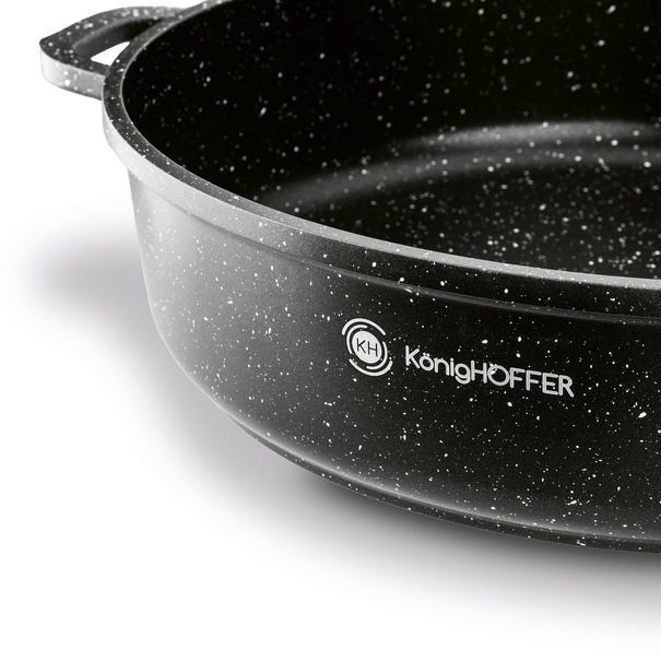 Patelnia na indukcję głęboka krótkie uchwyty Konighoffer Pollo Black 32 x 8 cm