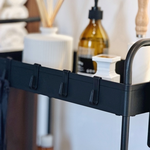 Regał uniwersalny organizer Tadar 2 poziomy 40 x 39,5 x 22 cm czarny
