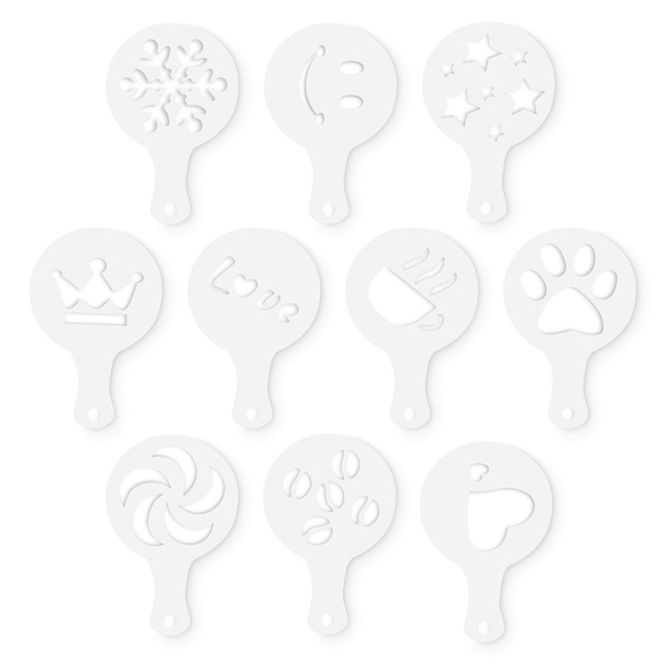 Szablony do kawy, tortów i dekoracji ciasta Tadar 10 sztuk