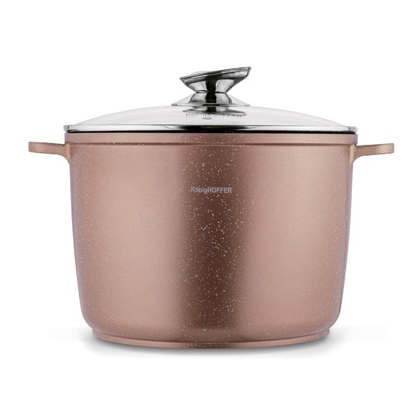 Zestaw 2 garnków na indukcję wysokich Konighoffer Pollo Rose Gold 6,8 l 10 l i 4 nakładki