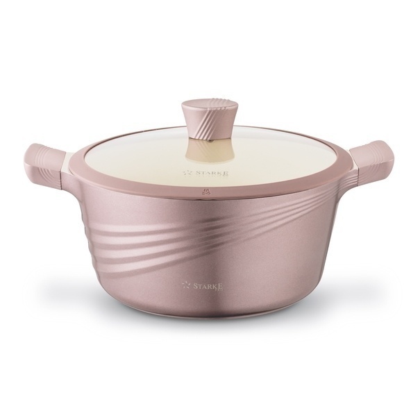 Zestaw garnk&oacute;w ceramicznych na indukcję Starke Pro Naturale Rose Gold 10 element&oacute;w