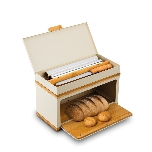 Chlebak stalowy dwupoziomowy Konighoffer Artesano 38 x 18 x 23 cm kremowy