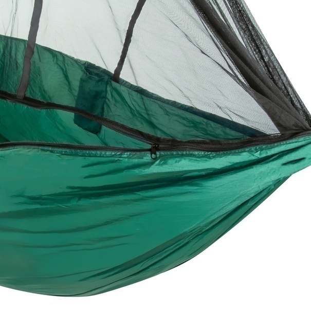 Hamak ogrodowy z moskitierą i linami Tadar Kemping 270 x 140 cm zielony