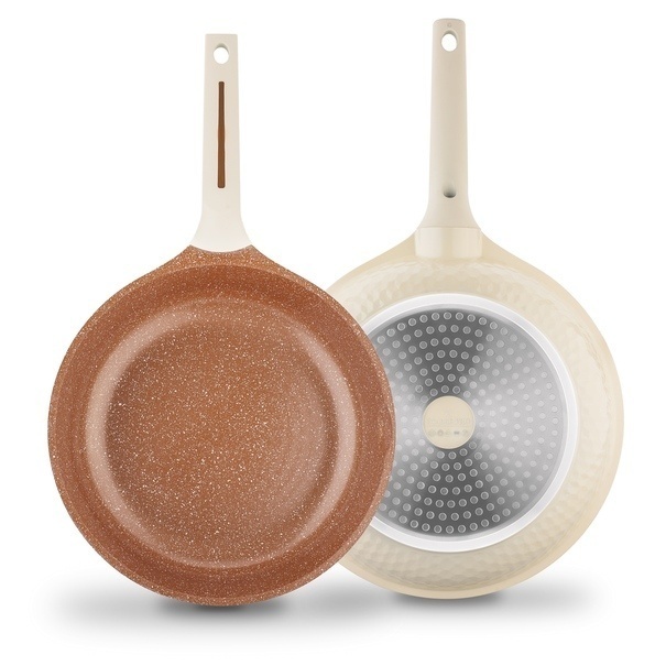 Komplet 3 patelni na indukcję Starke Pro Texture Creamy 20 24 28 cm