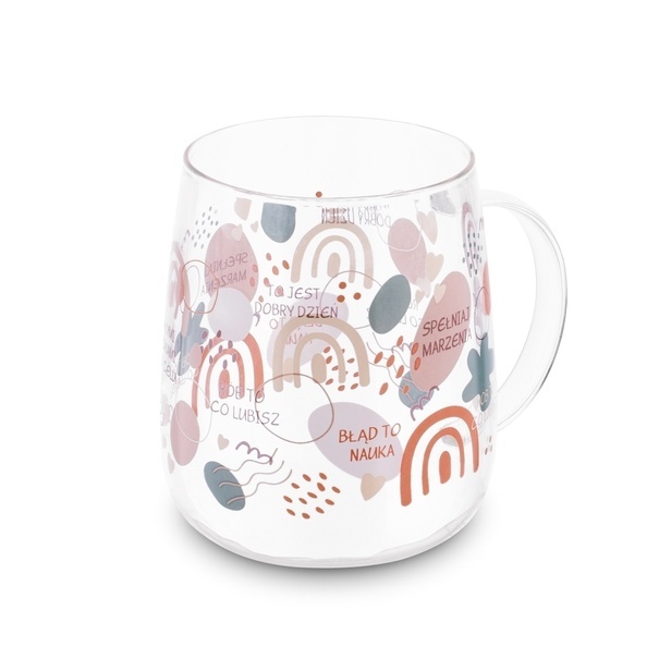 Kubek szklany z zaparzaczem i ceramiczną pokrywką Tadar Spełniaj marzenia 500 ml