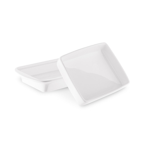 Maselniczka porcelanowa z pokrywką Tadar Ceramic 16,5 x 12 cm biała