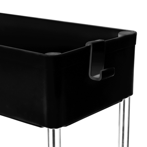 Regał na k&oacute;łkach uniwersalny 3 poziomy Tadar 41 x 14 x 64 cm czarny