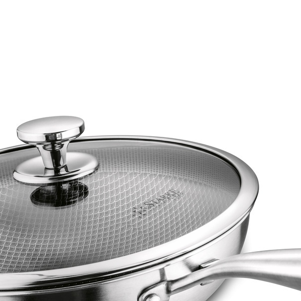 Wok nierdzewny Starke Pro Linesta Steel 30 x 9 cm z pokrywką
