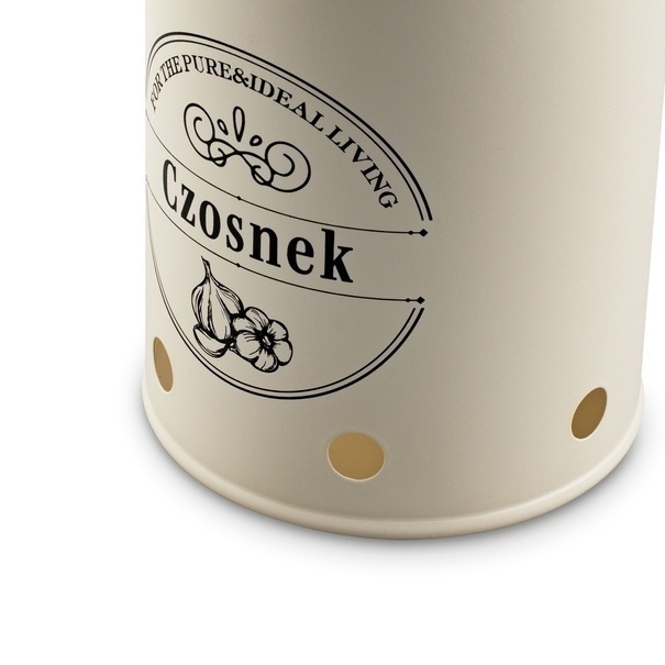 Zestaw 3 metalowych pojemników kuchennych Tadar Ziemniaki Cebula Czosnek kremowy