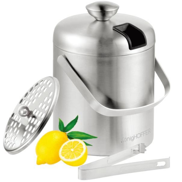 Wiaderko do lodu ze szczypcami KonigHOFFER Lugo II 1,3 l satyna