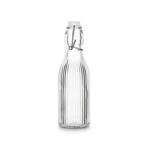 Butelka szklana z klipsem Tadar Paski 250 ml