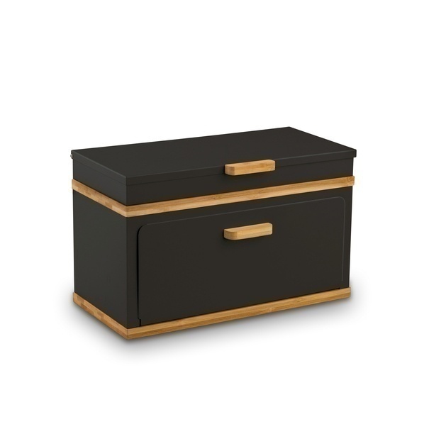 Chlebak stalowy dwupoziomowy Konighoffer Artesano 38 x 18 x 23 cm czarny