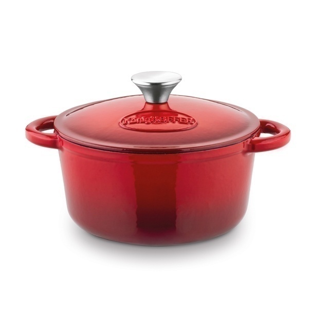Gęsiarka żeliwna brytfanna emaliowana Konighoffer 2,8 l 21 x 10,5 cm okrągła czerwona