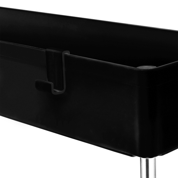 Regał na kółkach uniwersalny 3 poziomy Tadar 41 x 14 x 64 cm czarny