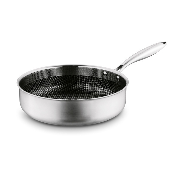 Patelnia głęboka nierdzewna Starke Pro Linesta Steel 28 x 8 cm z pokrywką