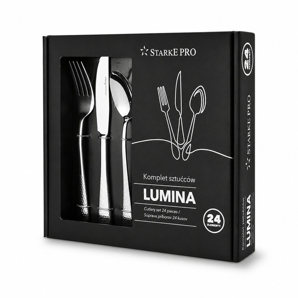 Zestaw sztućc&oacute;w ze stali nierdzewnej Starke Pro Lumina 24 elementy