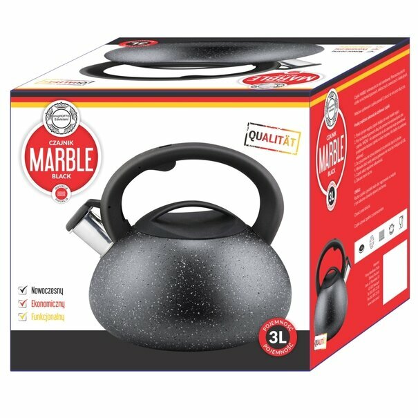 Czajnik z gwizdkiem KonigHOFFER Black Marble 3 l czarny