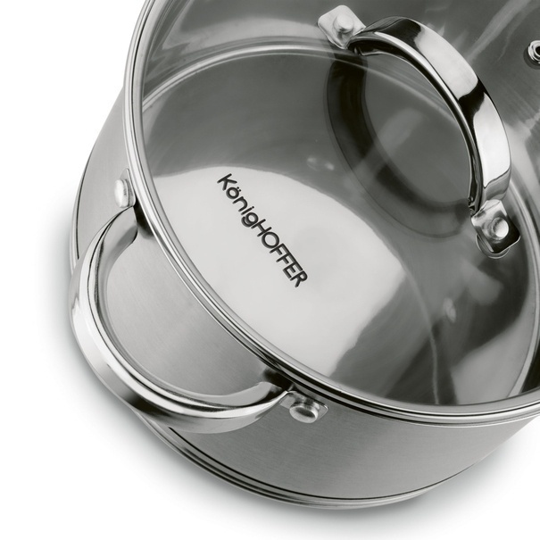 Zestaw nierdzewnych garnk&oacute;w na indukcję Konighoffer Petra 8 element&oacute;w