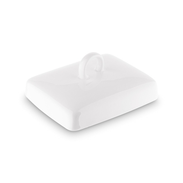 Maselniczka porcelanowa z pokrywką Tadar Ceramic 16,5 x 12 cm biała