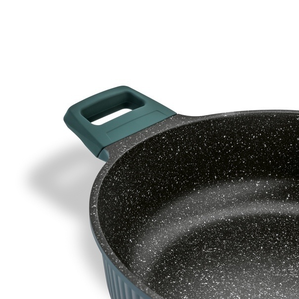 Patelnia marmurowa z pokrywką kr&oacute;tkie uchwyty Starke Pro Eridan 28 cm