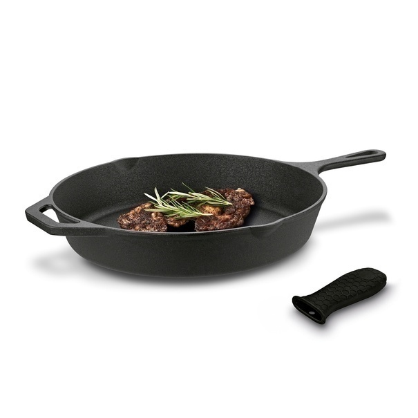 Zestaw 3 patelni żeliwnych z nakładką silikonową Konighoffer 20 cm 24,5 cm 29 cm